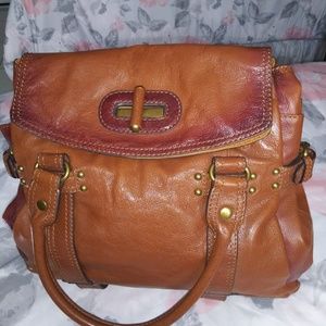 Brown Leather Hype shoulder bag briefcase satchel